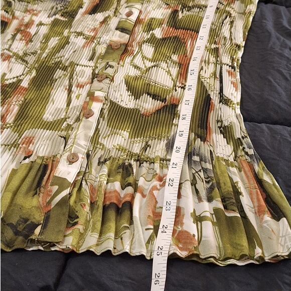 Sera Nade New York Shirt Women's Large Chiffon Abstract Floral Artsy Classic - Picture 7 of 8